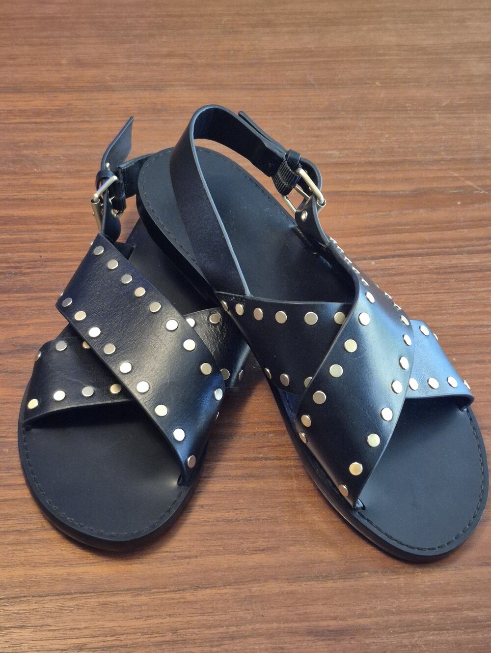Madewell Black Studded Sandals 9